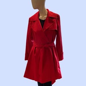 Trina Turk Red Phoebe Trench Coat size 4